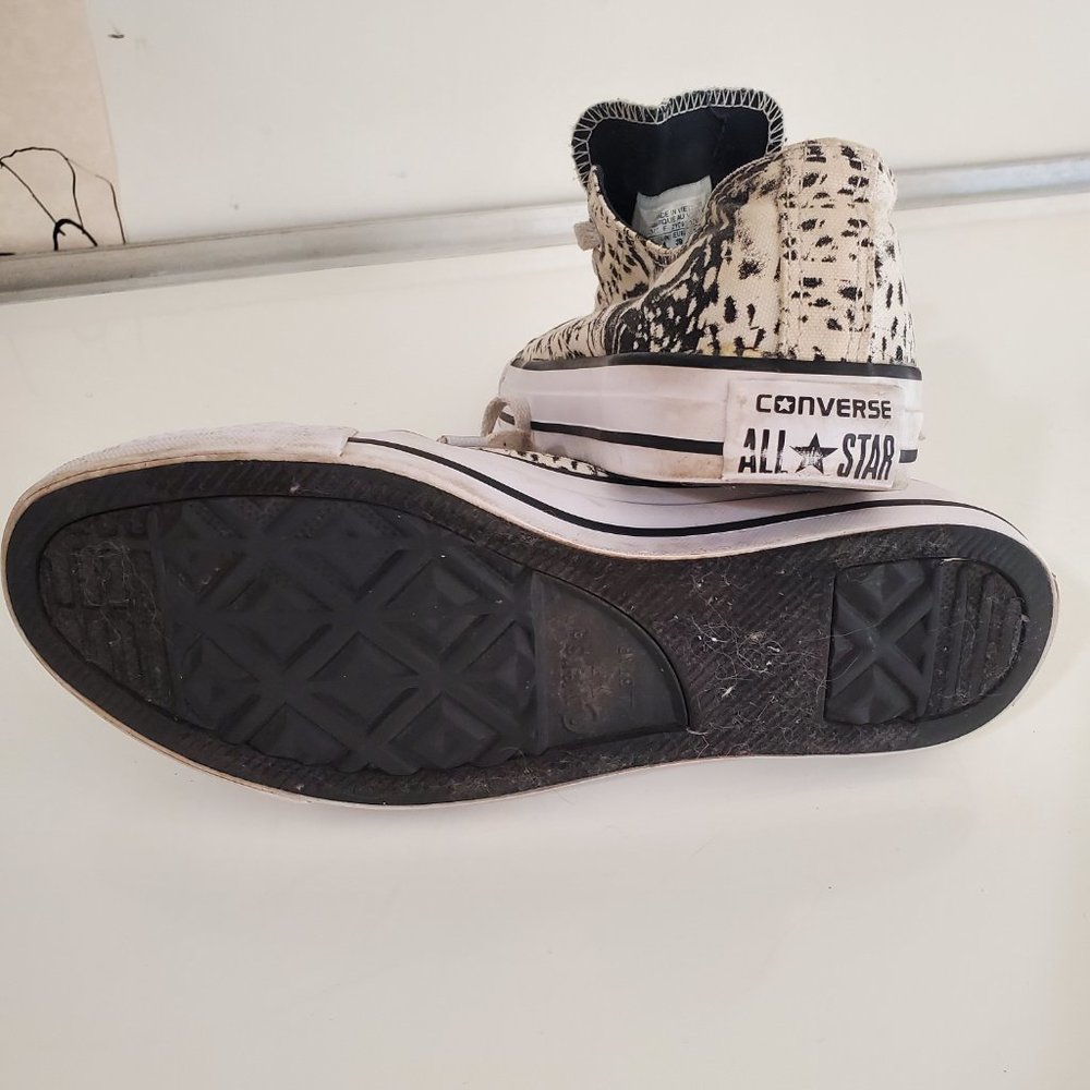 Converse Low Top Sneakers in Black and Cream Splatter - Picture 9 of 10